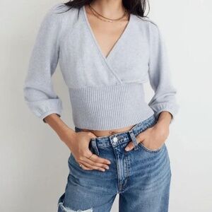 Madewell Wrap V-Neck Sweater in Coziest Yarn Sz. XS